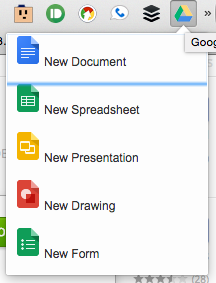ⓔ Quickly create new Google Docs, Sheets, and Slides from the toolbar