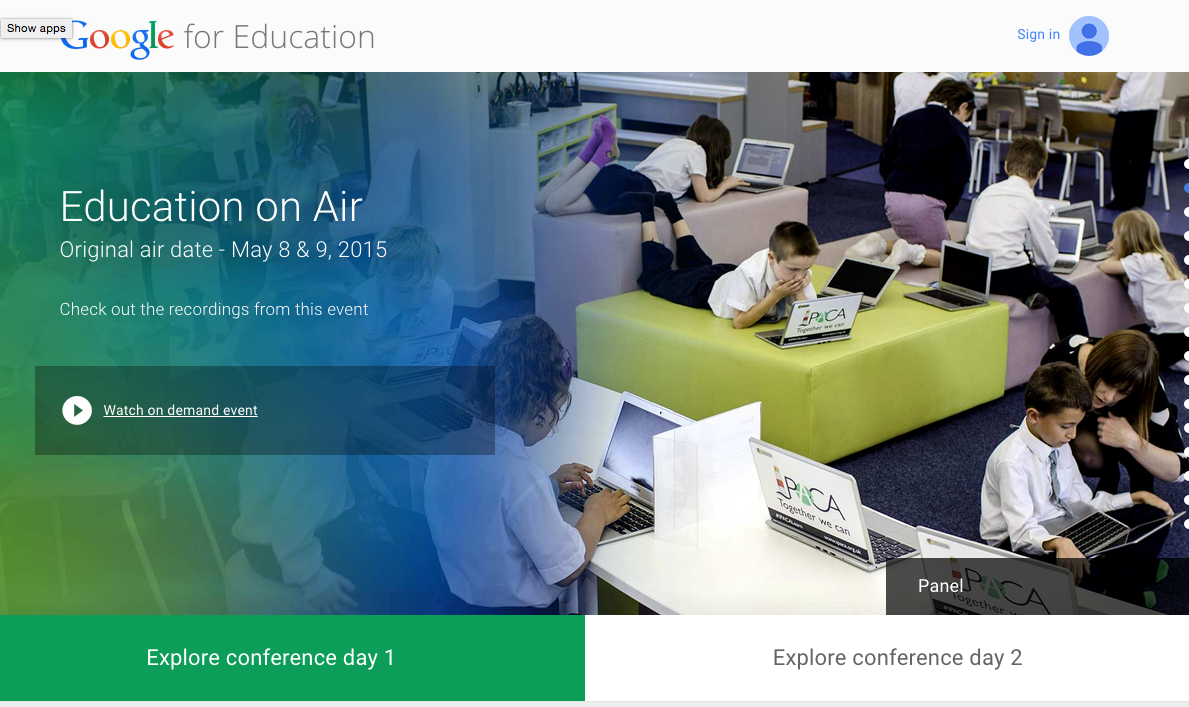 ⓔ Google’s Education on Air Archive of May 8 & 9, 2015