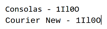 Select proper fonts for usernames, passwords, and urls.