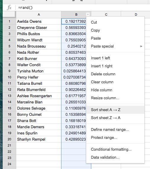 A quick way to randomize students with Google Sheets **Update**