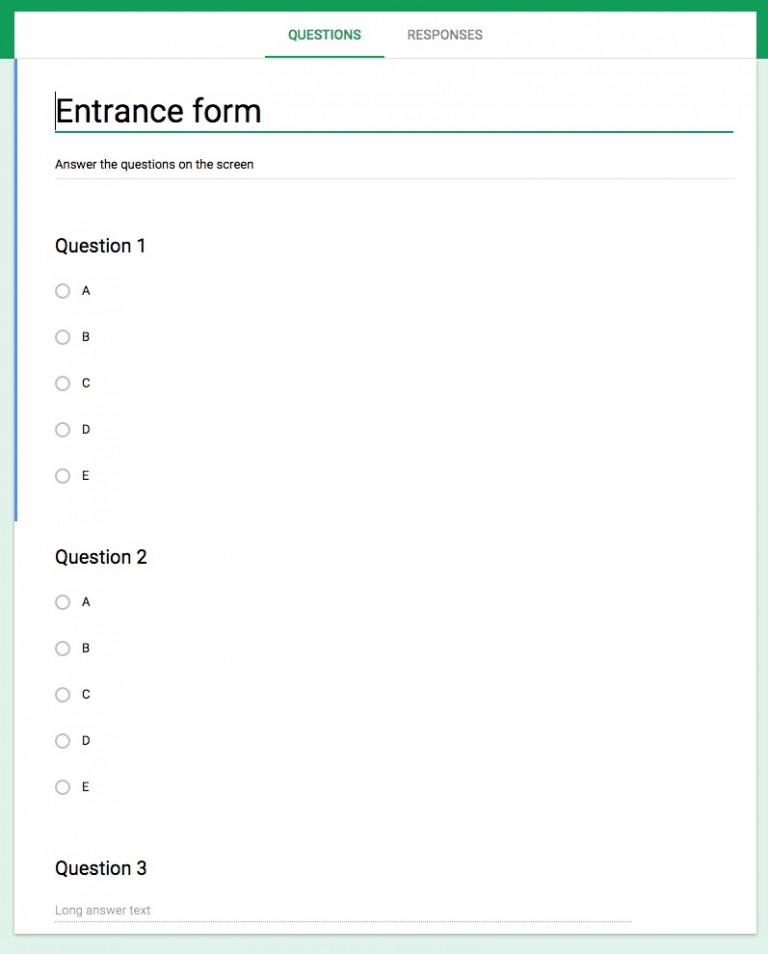 Exit and entrance tickets with Google Forms and Google Slides