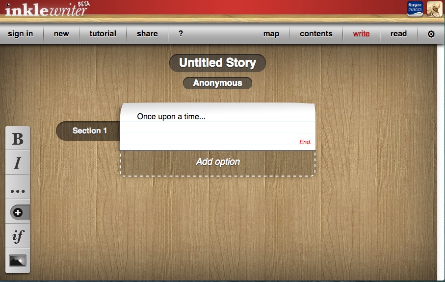 Write interactive fiction with Inklewriter