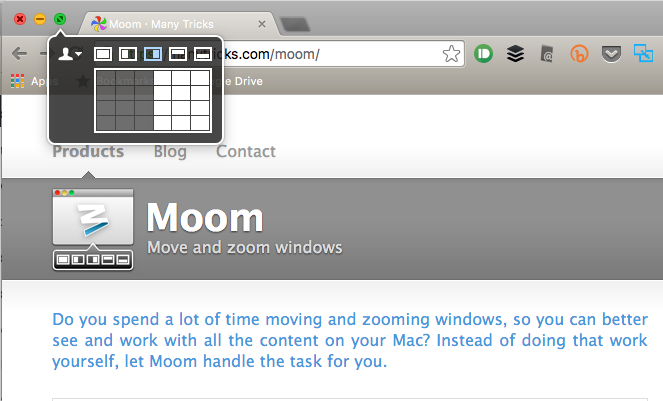 ⓔ Moom for OS X manages windows easily