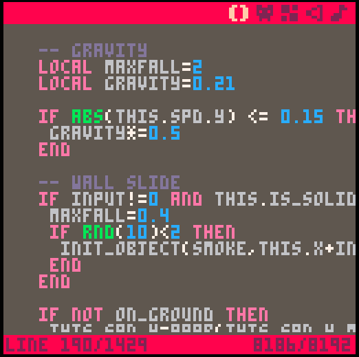 Pico-8 editor