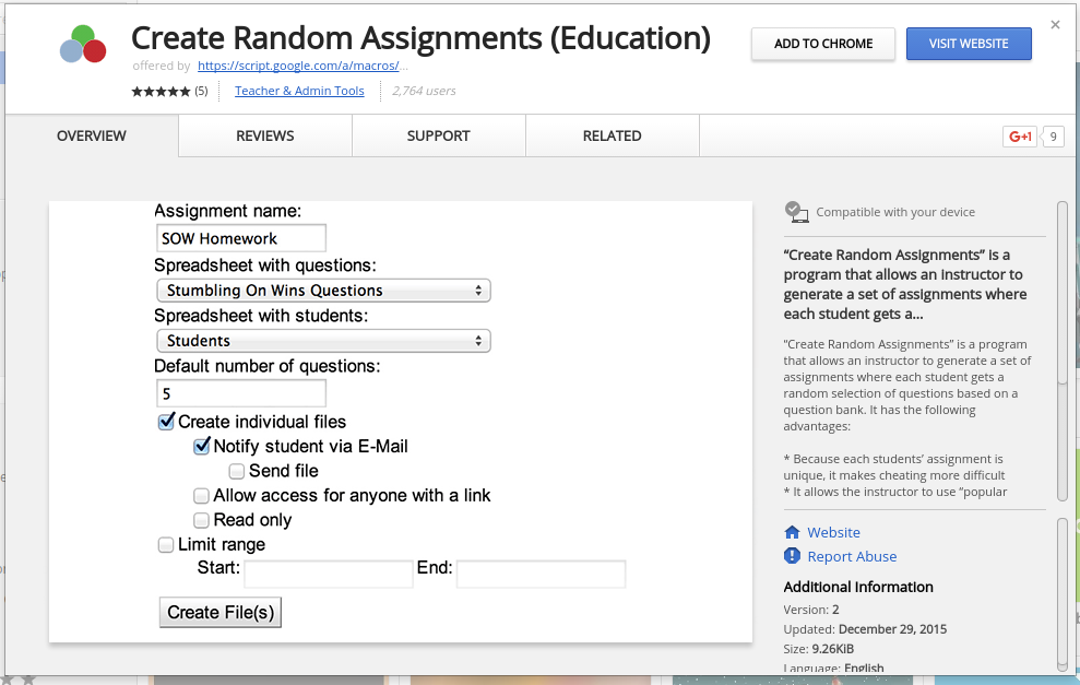 Google Apps script to create random assignments