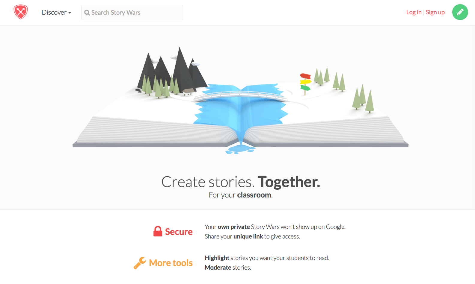 Story Wars is a collaborative website for creating and reading stories