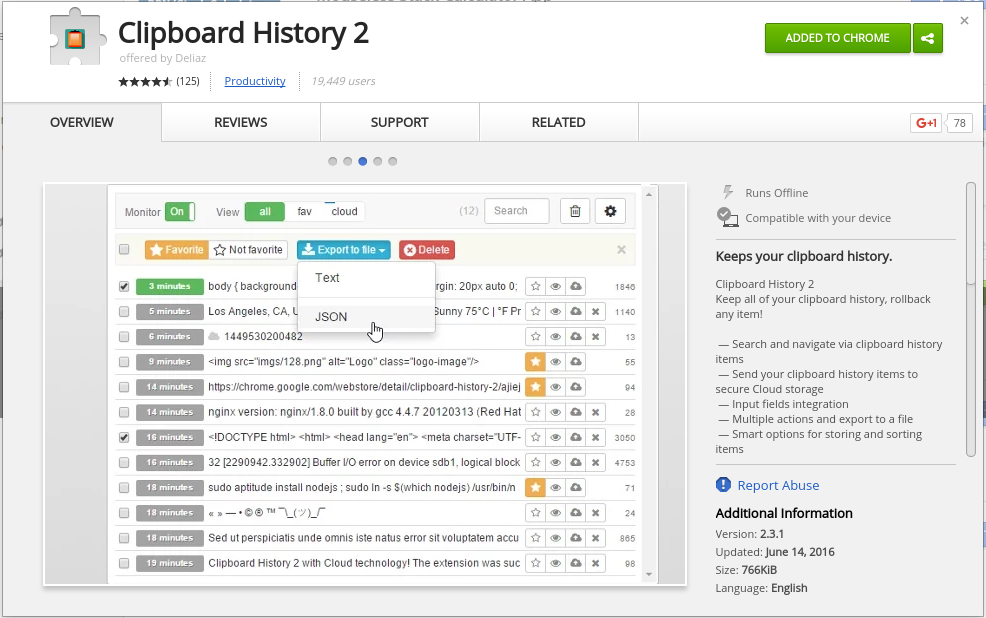 Clipboard History 2 offers a multiple item clipboard for Chrome