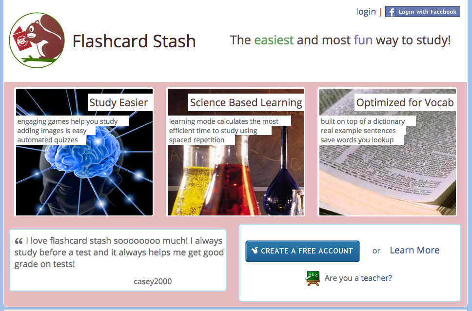 Flashcard Stash :: Flashcard games and study tool optimized for vocabulary