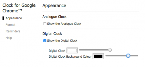 Clock for chrome set appearance