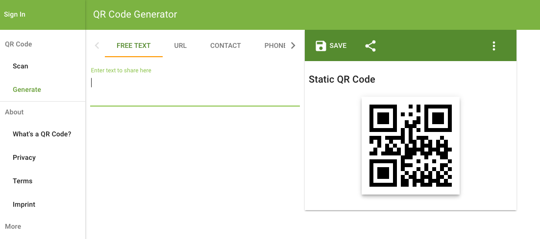 Create QR codes with the QR Code Generator