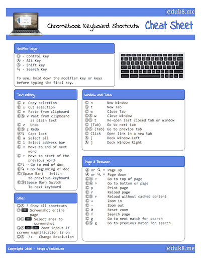 google chromebook shortcut keys