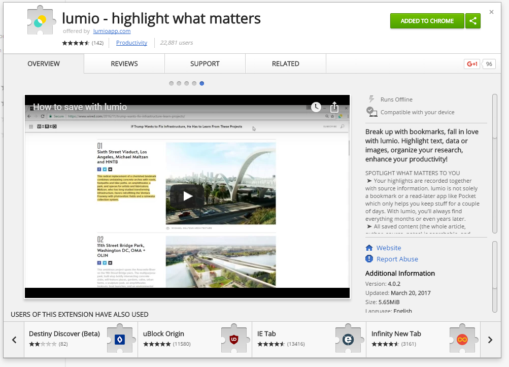 Curate, highlight and share websites with lumio