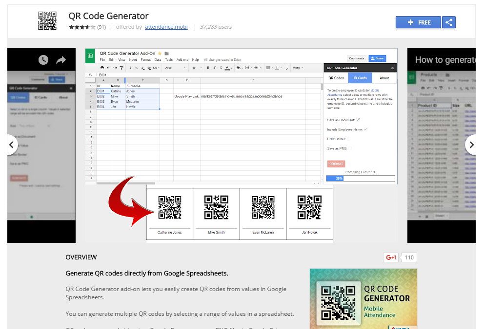 Easily create QR Codes in Google Sheets with the QR Code Generator add