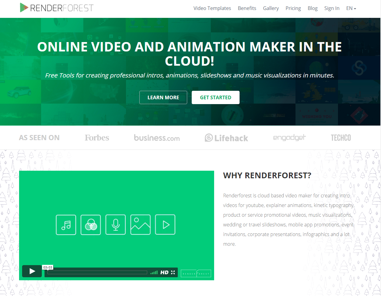 Renderforest is another option for online video and animation creation