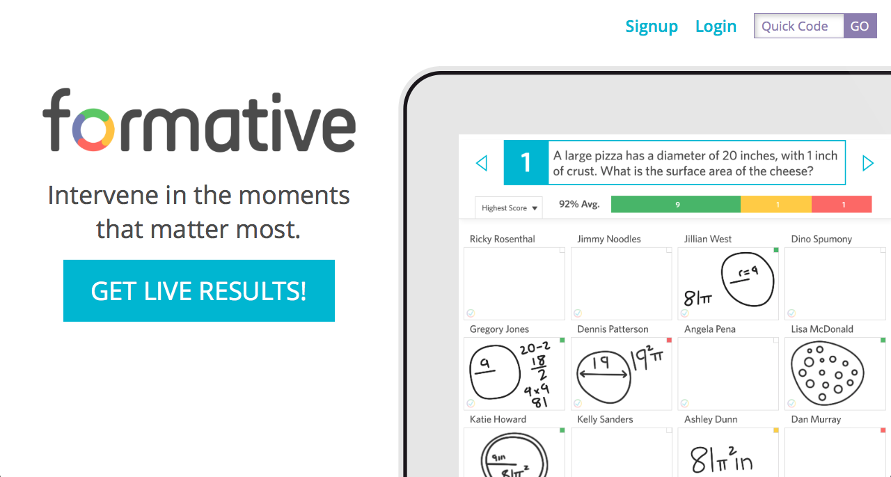 Formative is a free service for performing formative assessments in your classroom