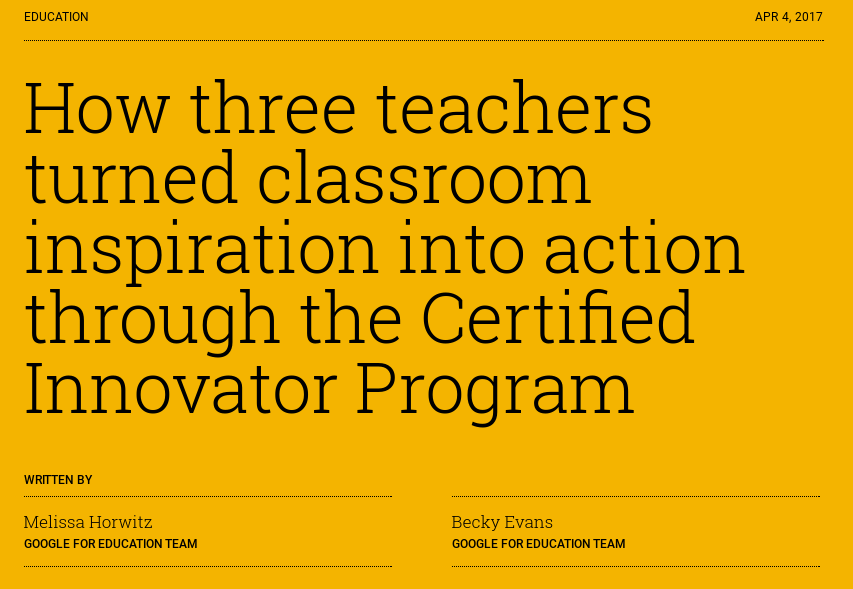 How three teachers turned classroom inspiration into action through the Certified Innovator Program