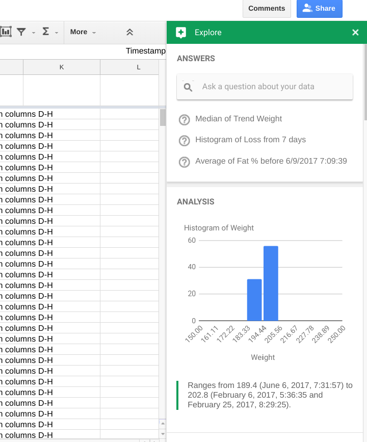 Google Sheets updates: machine learning charts and embedding information