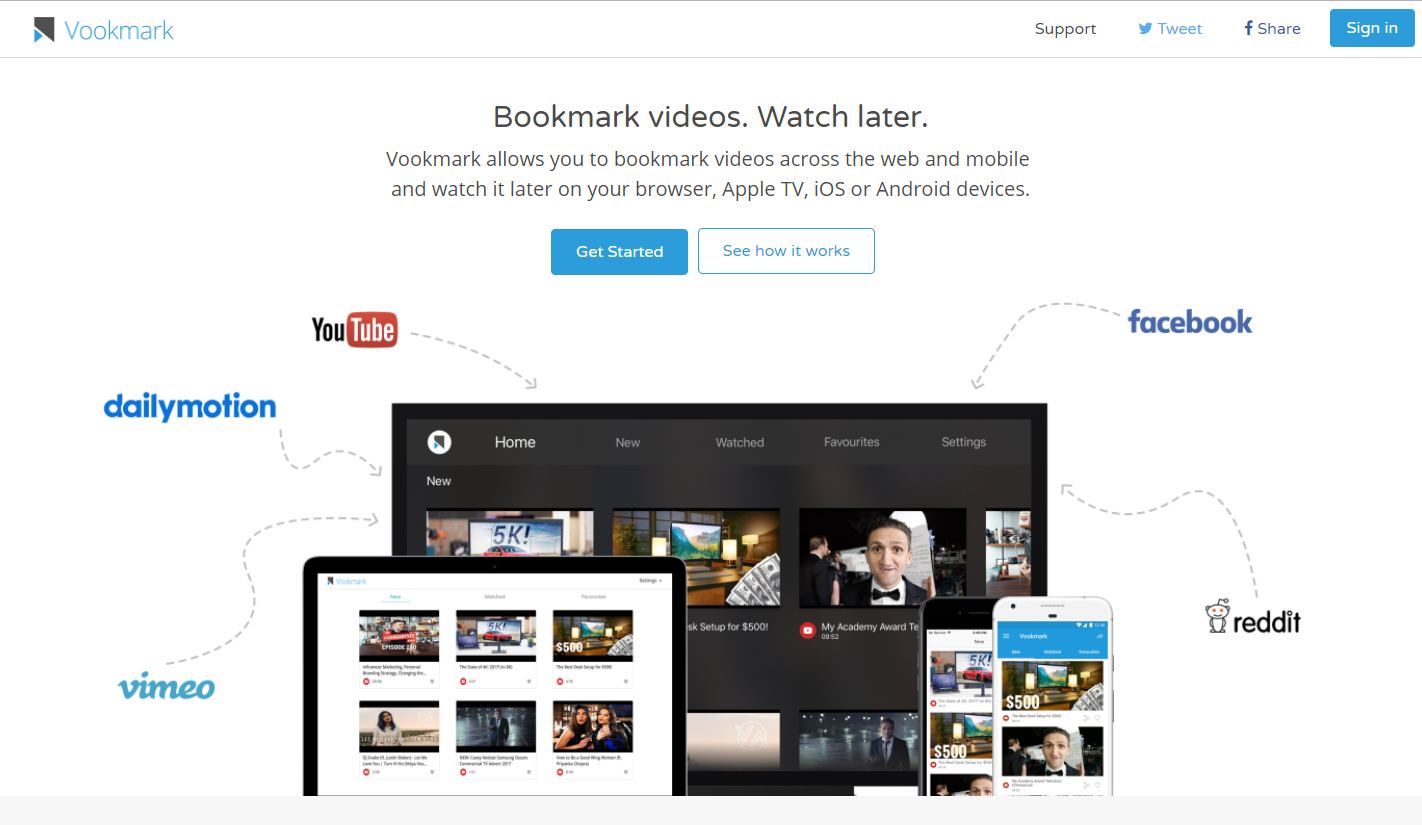 Vookmark is an easy way to bookmark videos on the web