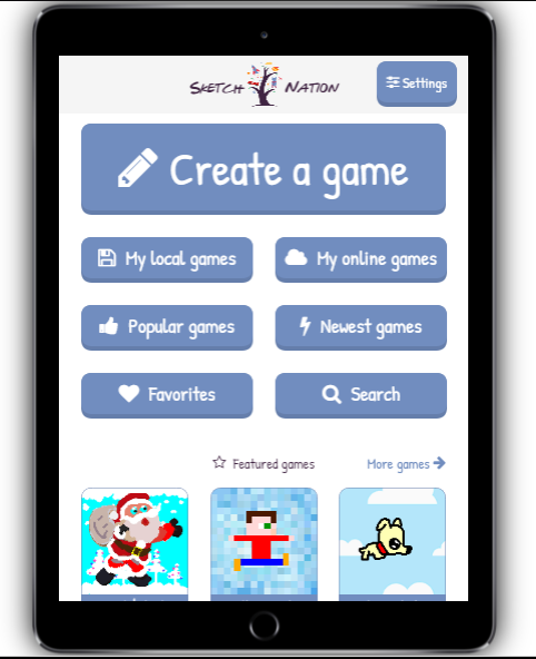 Sketch Nation allows you to create and play online games