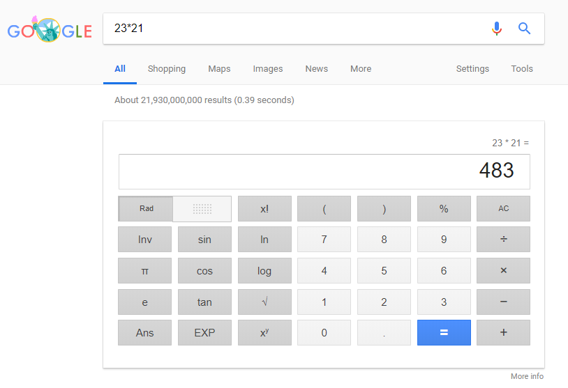 How to use the calculator, graphing calculator, and geometry calculator built in to Google 