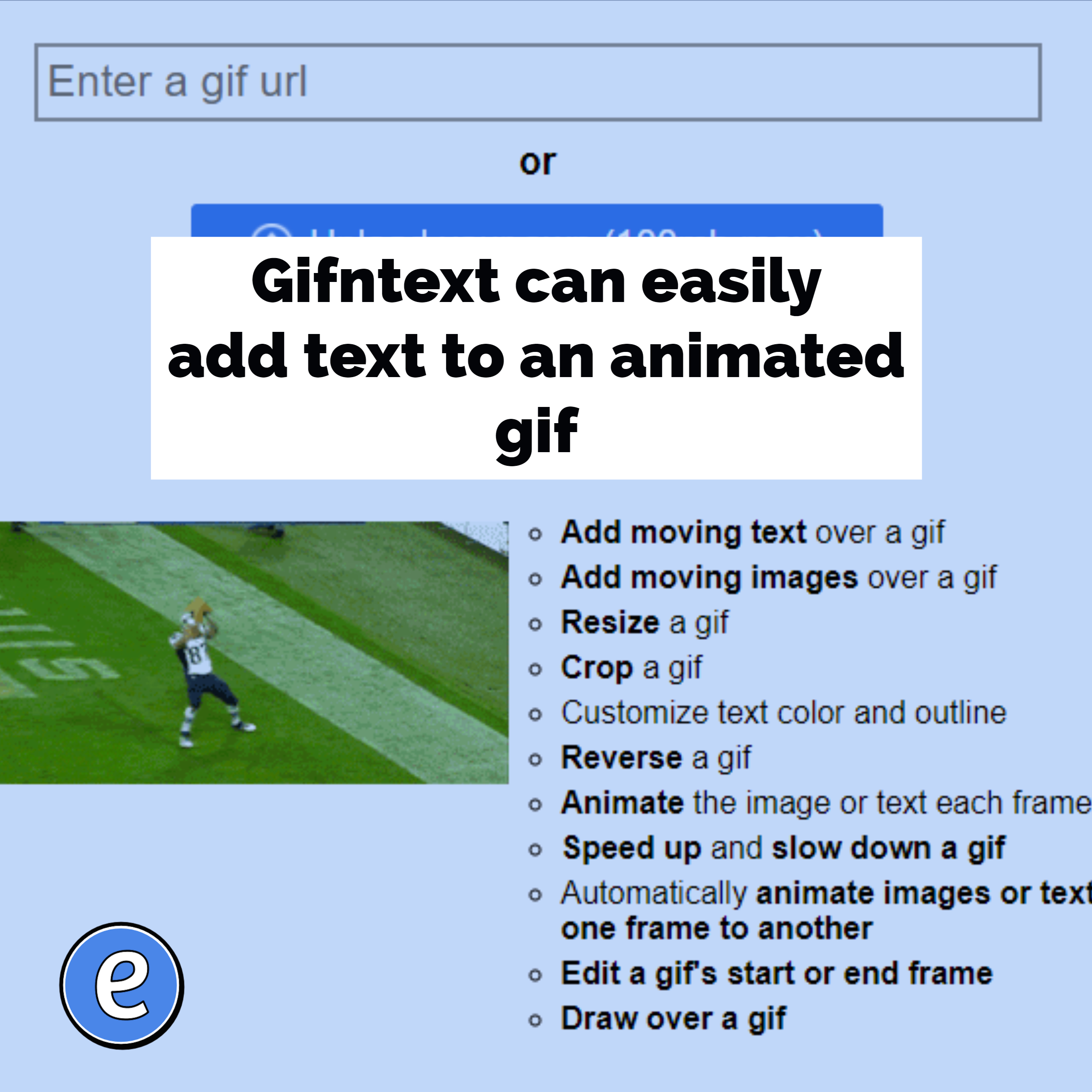 Gifntext can easily add text to an animated gif