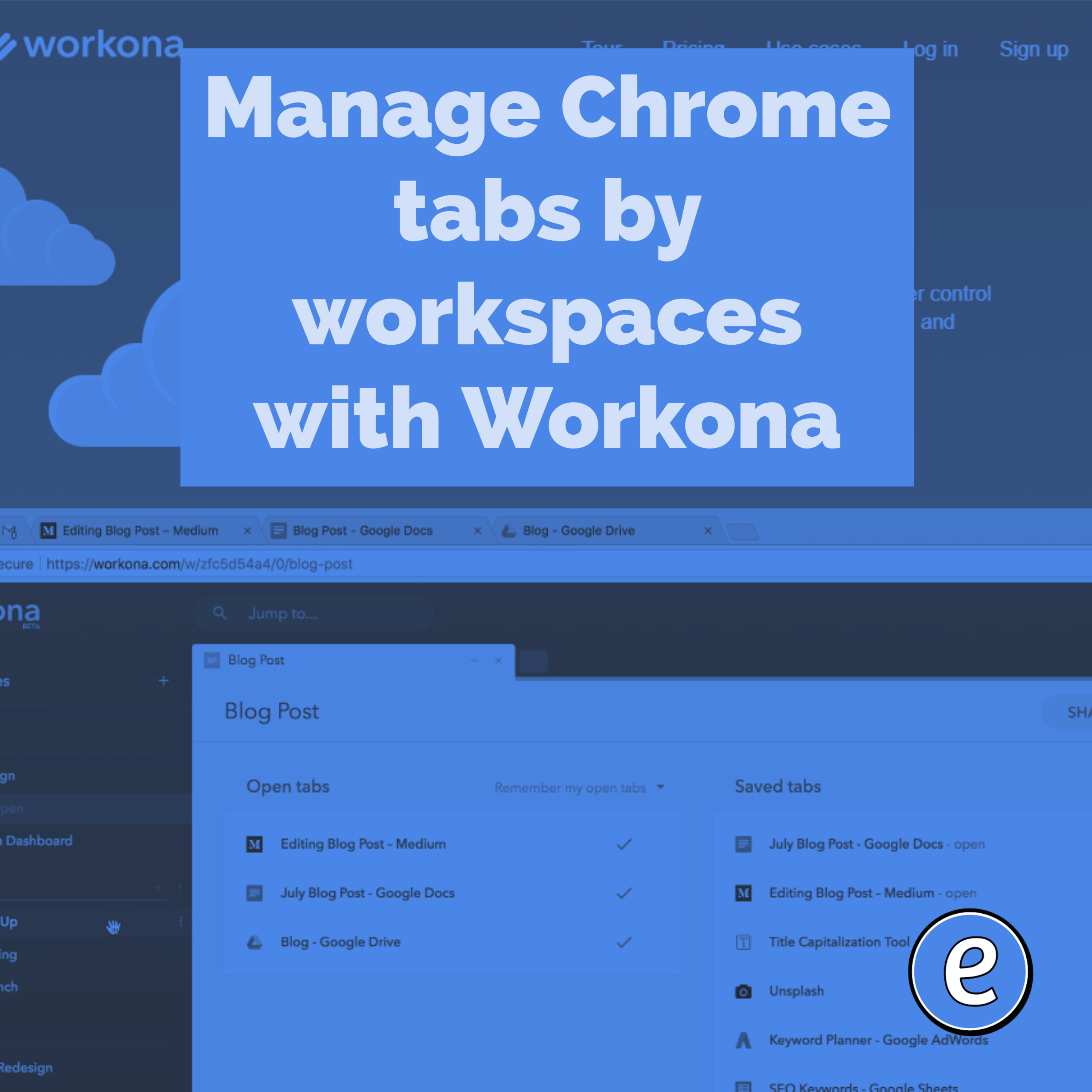 Manage Chrome tabs by workspaces with Workona