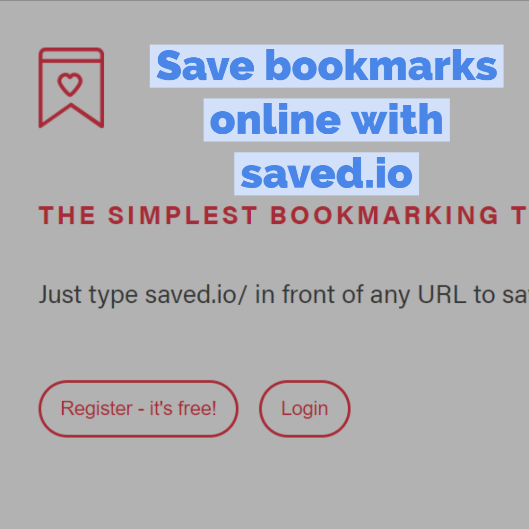 Save bookmarks online with saved.io