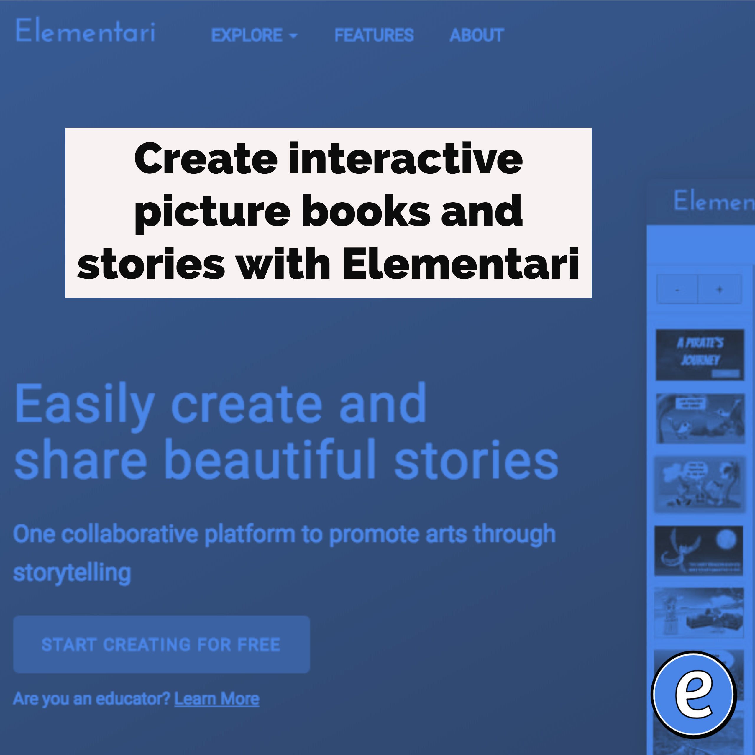 Create interactive picture books and stories with Elementari
