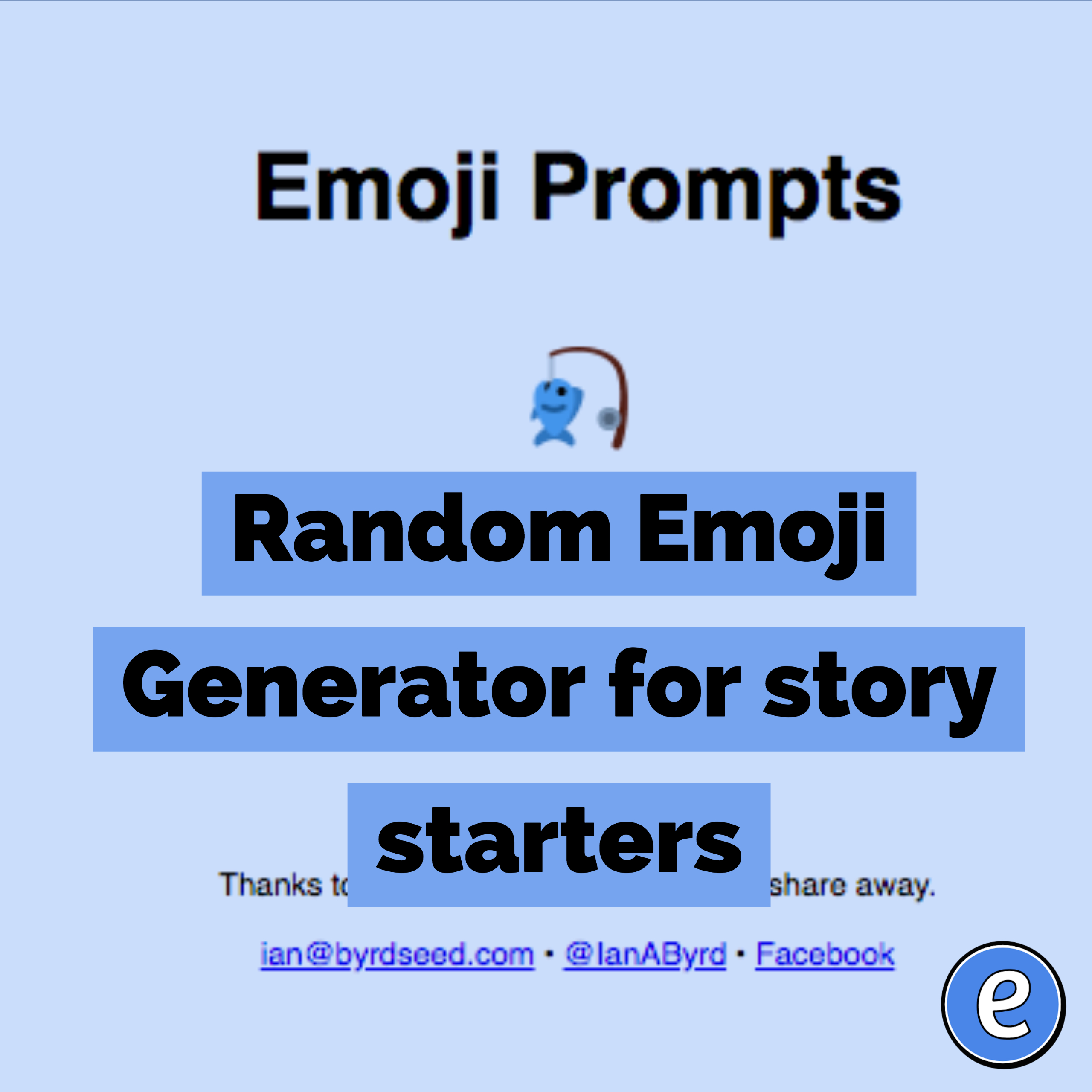 Random Emoji Generator for story starters