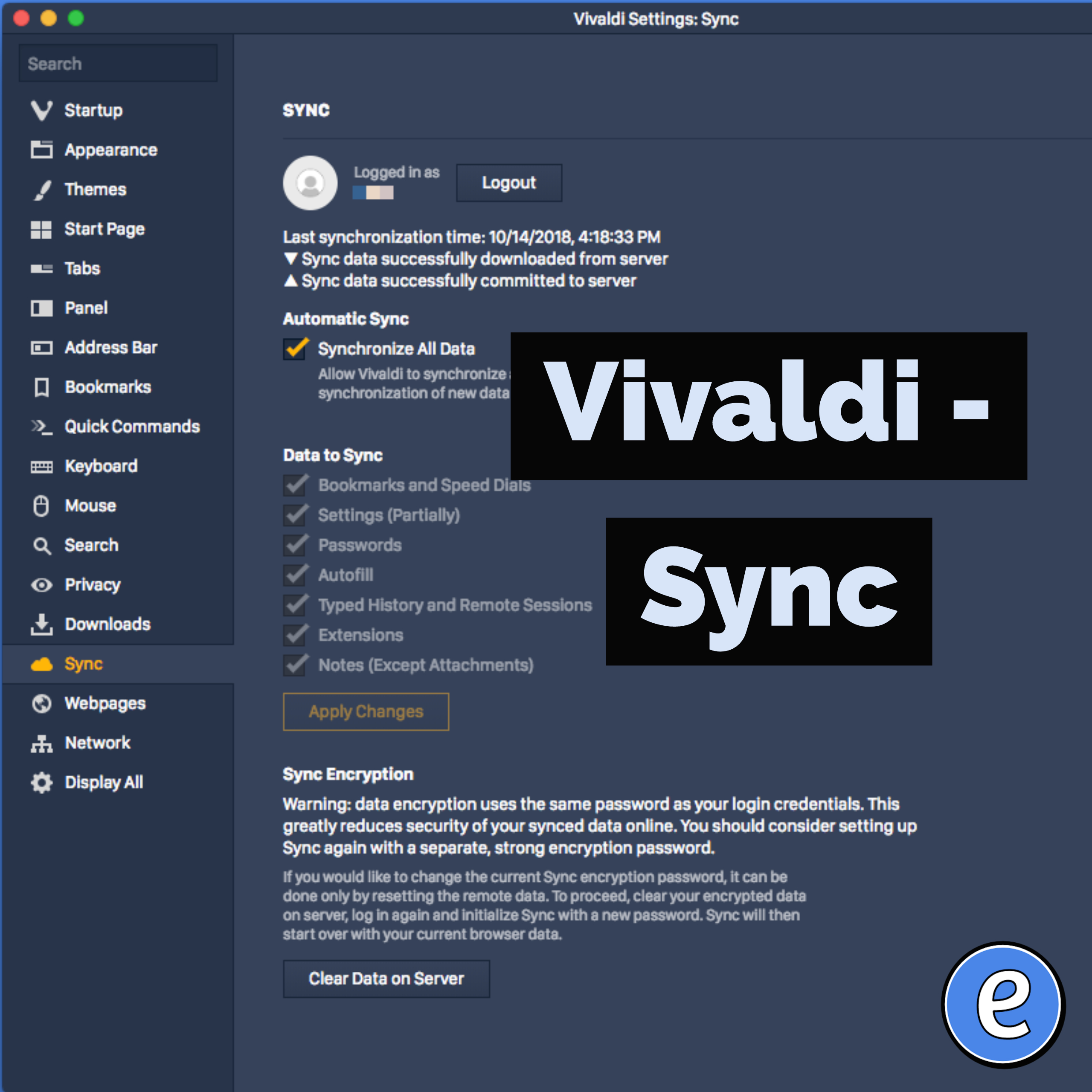 Syncing settings in Vivaldi, the missing piece!
