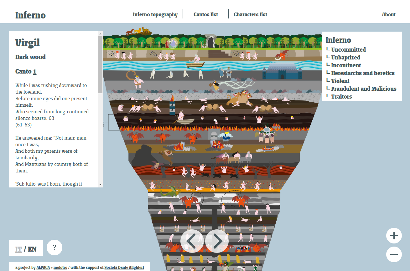 Topography of Dante's Inferno by Alpaca Società Cooperativa - Experiments  with Google