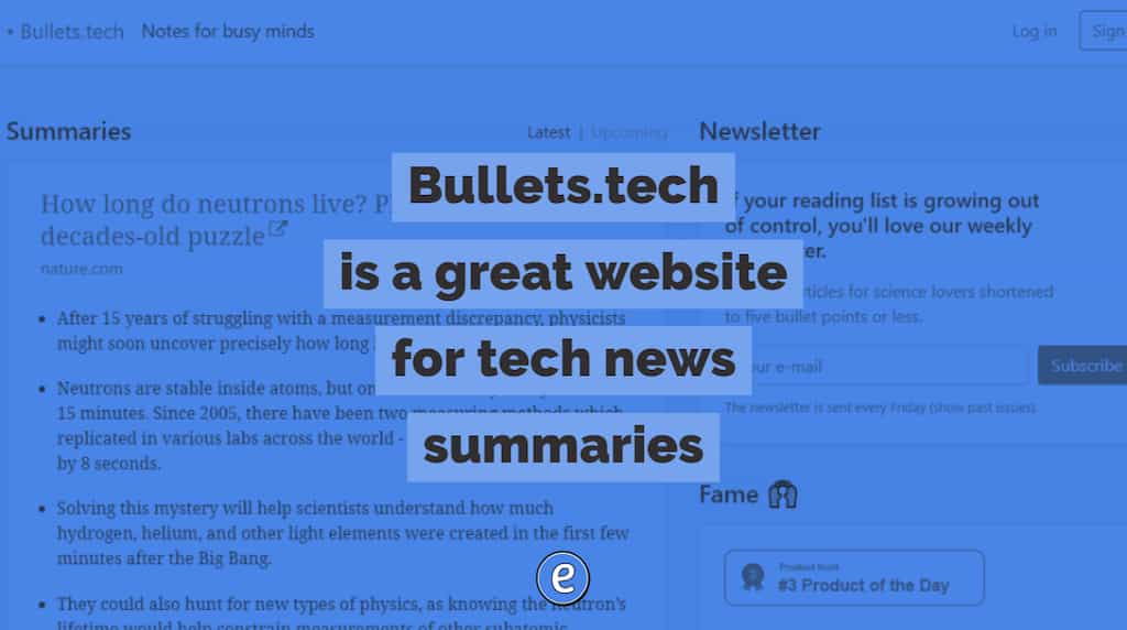 Bullets.tech is a great website for tech news summaries
