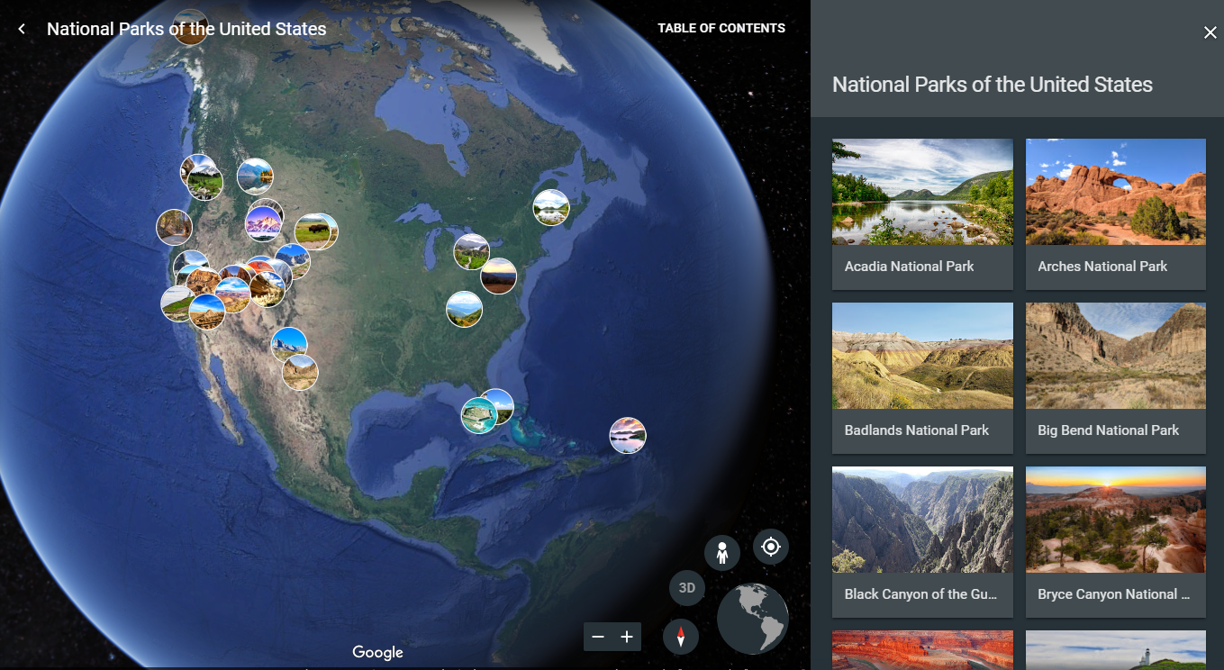 Visit the U.S. National Parks in Google Earth – Eduk8me