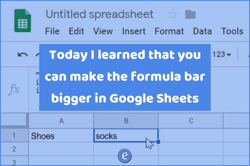 Today I learned that you can make the formula bar bigger in Google Sheets