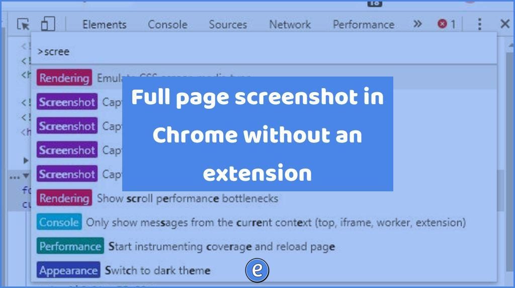 how to take scolling screenshot google chrome