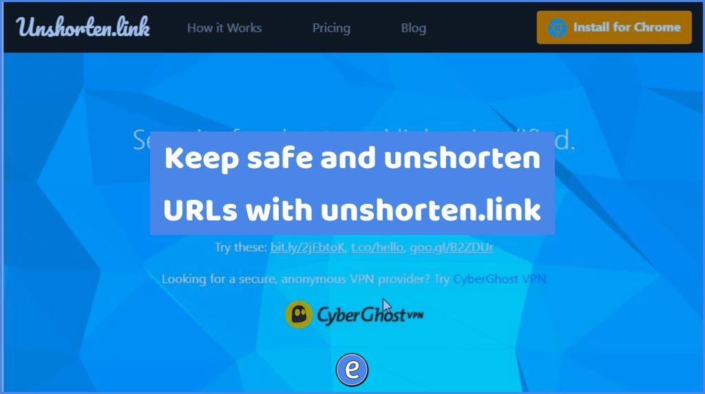 Keep safe and unshorten URLs with unshorten.link