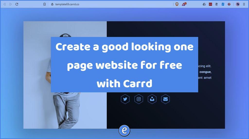 Create a good looking one page website for free with Carrd