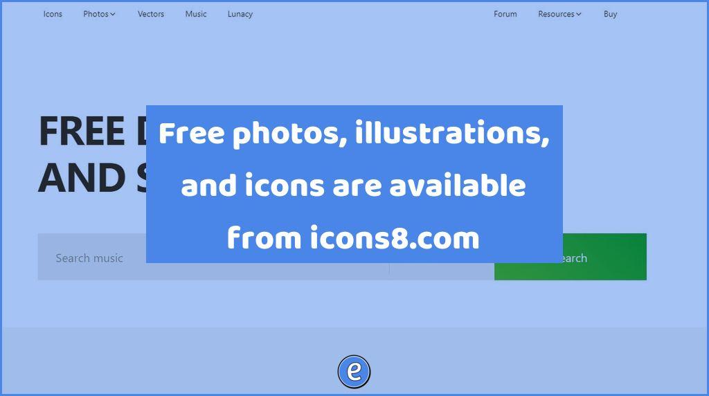 Free photos, illustrations, and icons are available from icons8.com