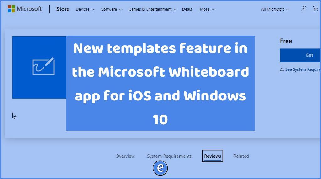 New templates feature in the Microsoft Whiteboard app for iOS and Windows 10