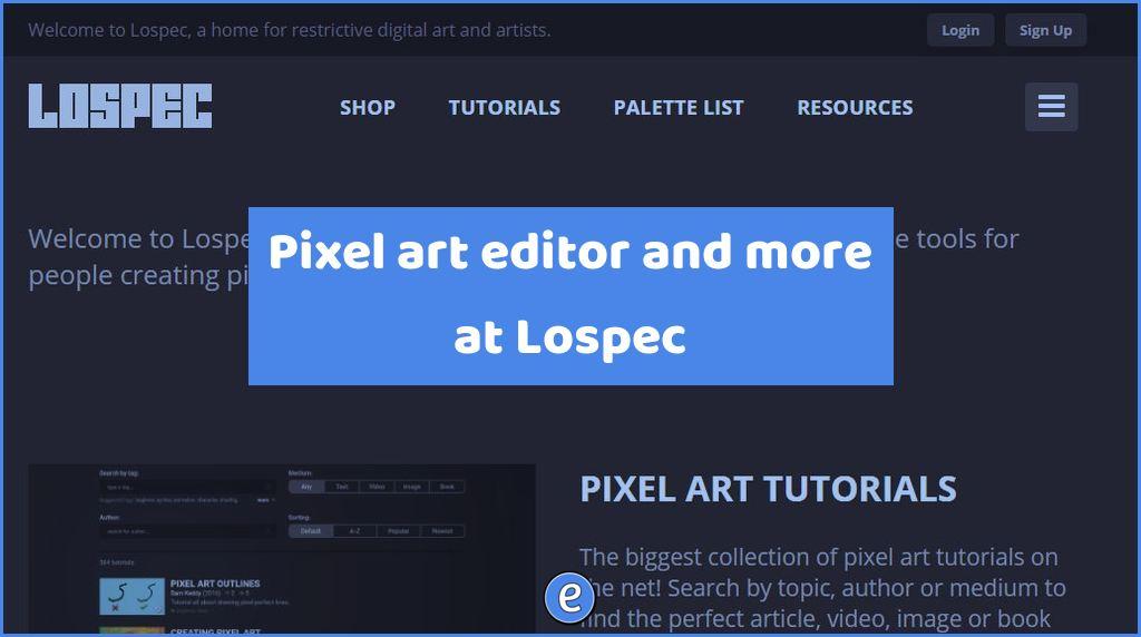 Pixel art editor and more at Lospec