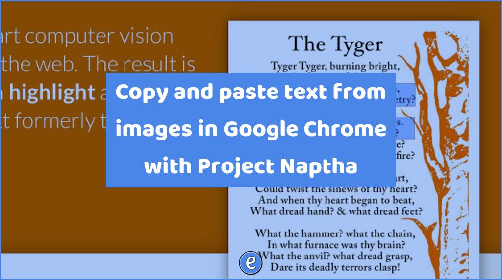 Copy and paste text from images in Google Chrome with Project Naptha
