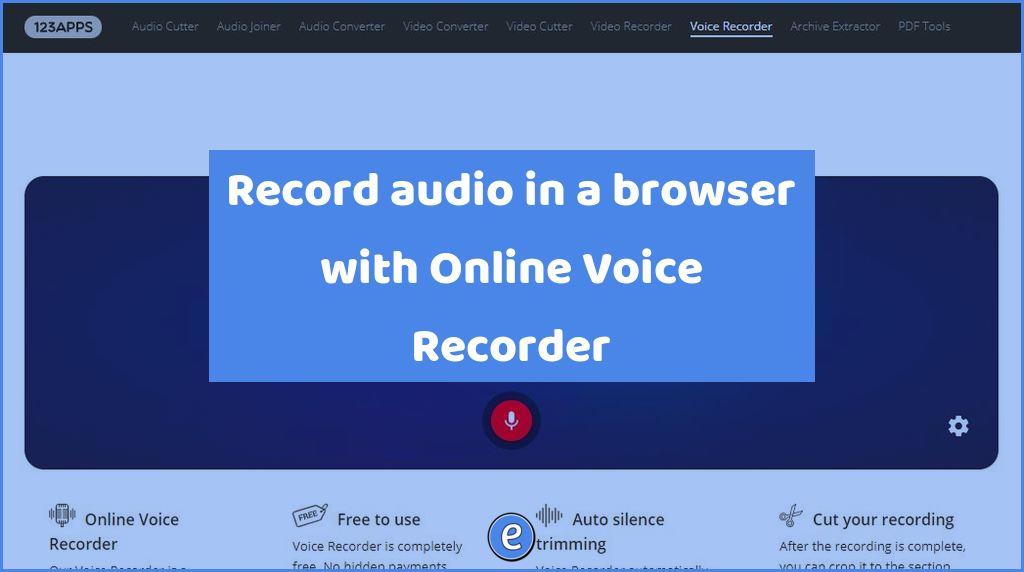 Record audio in a browser with Online Voice Recorder