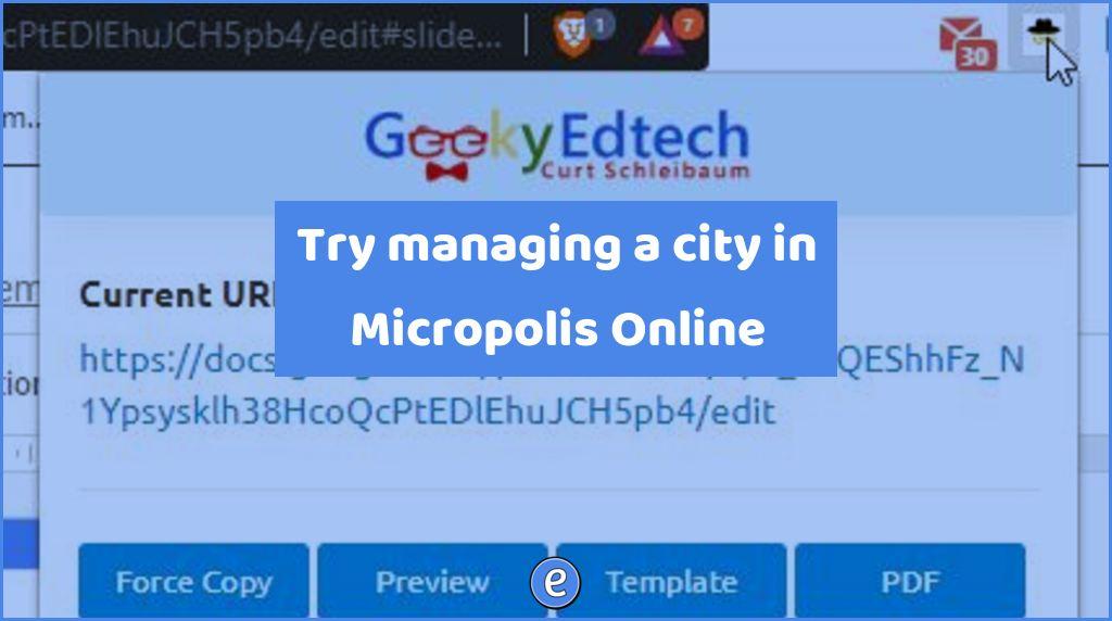 Try managing a city in Micropolis Online