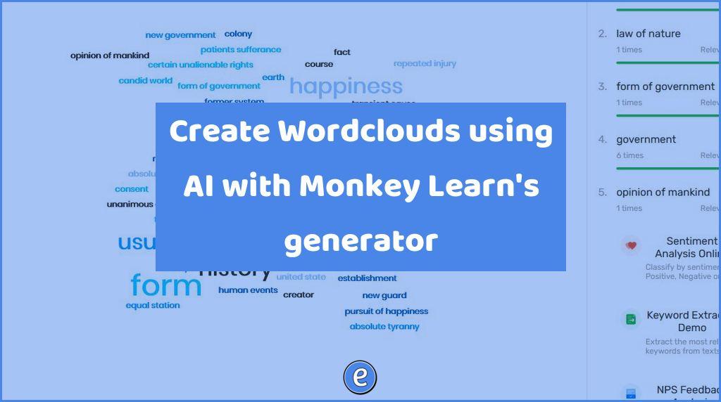Create Wordclouds using AI with Monkey Learn’s generator