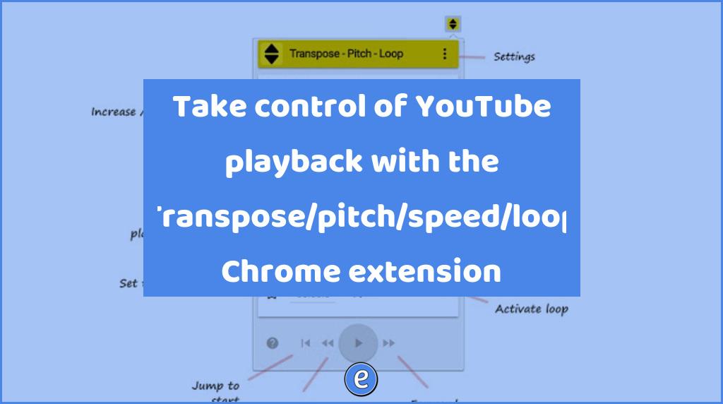 Take control of YouTube playback with the Transpose/pitch/speed/loop Chrome extension