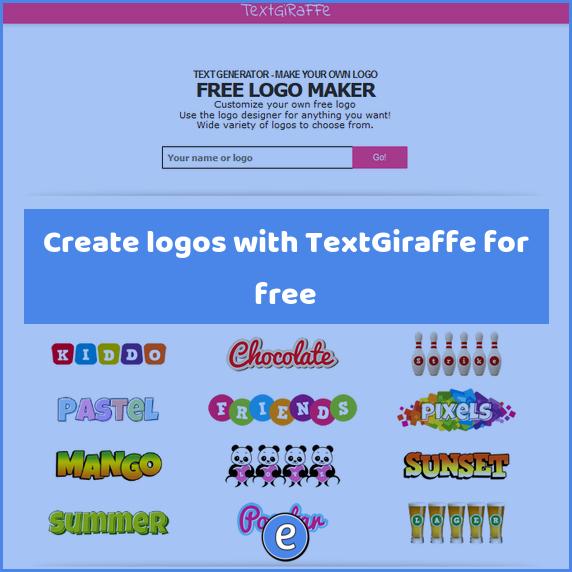 Create logos with TextGiraffe for free