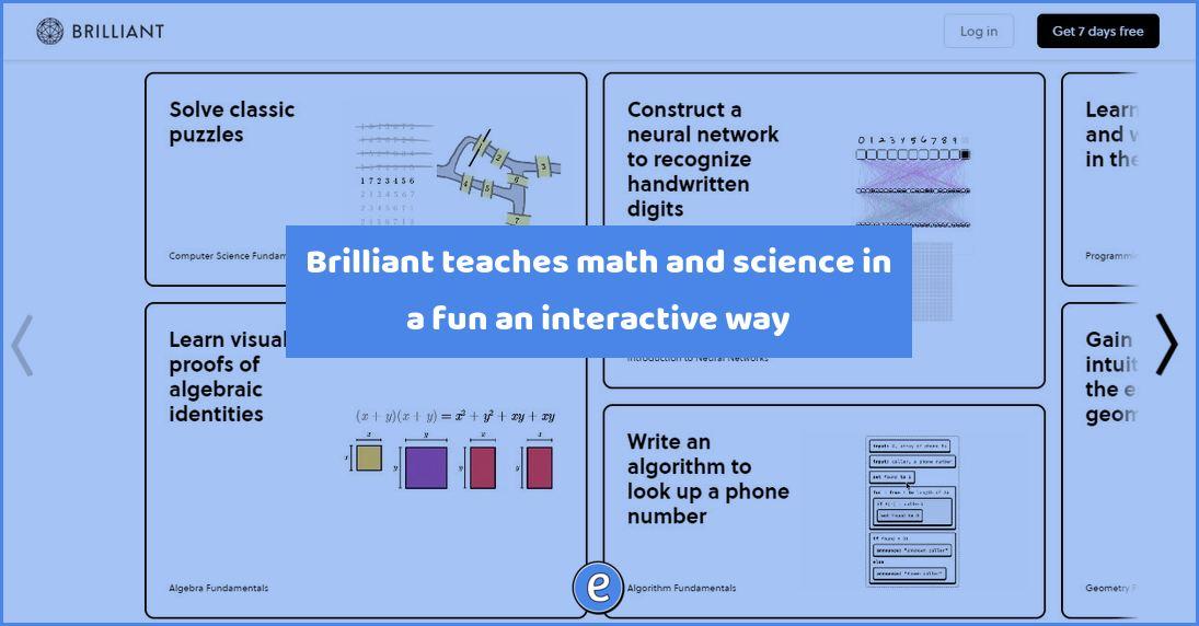 Brilliant teaches math and science in a fun an interactive way
