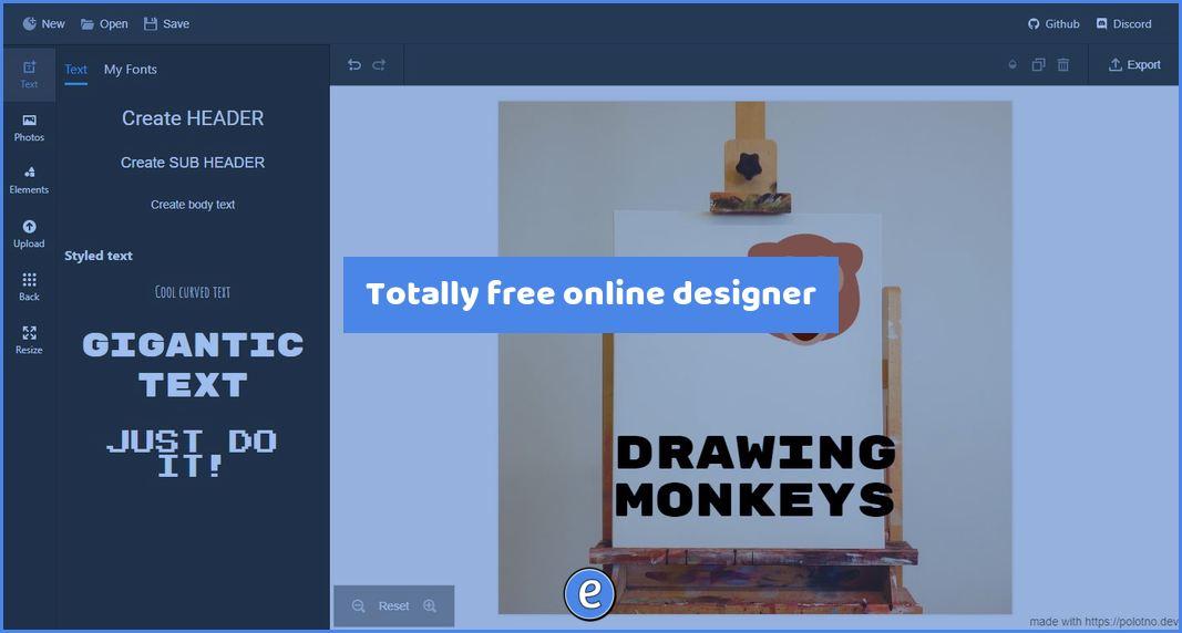 Totally free online designer