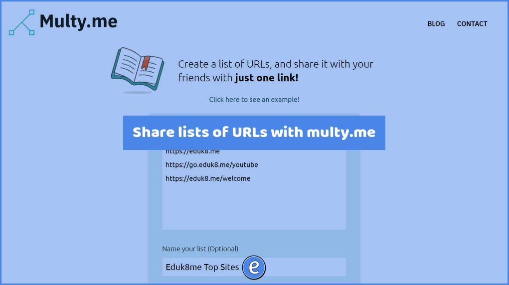 Share lists of URLs with multy.me