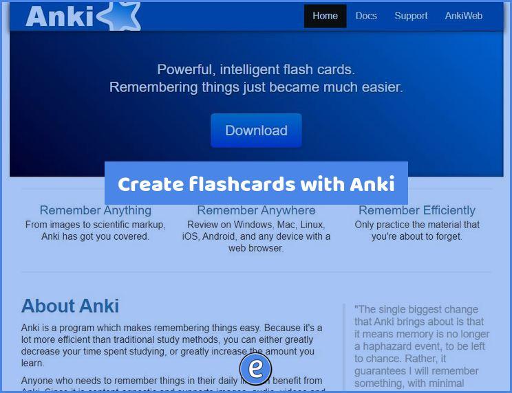 Create flashcards with Anki